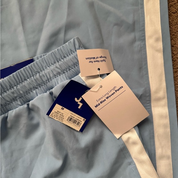 JoyLab Women’s Piped Mid Rise Track Pants NWT Size Medium Blue White Stripe - Picture 7 of 8